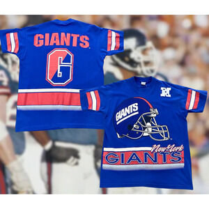 New York Giants T Shirt Adult L 90s Salem Sportswear All Over Print NFL Vintage